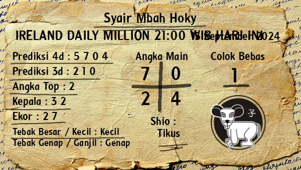 Prediksi Ireland Daily Million 21:00 WIB