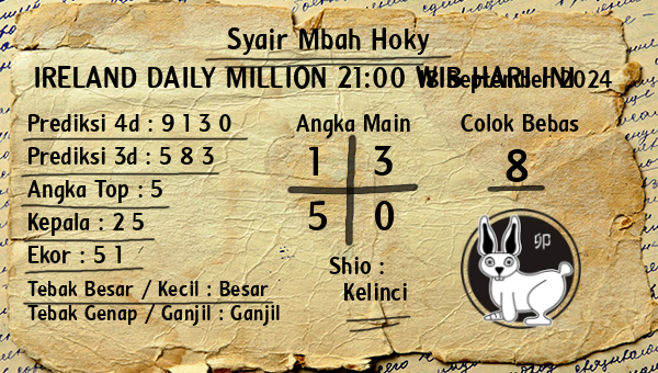 Prediksi Ireland Daily Million 21:00 WIB